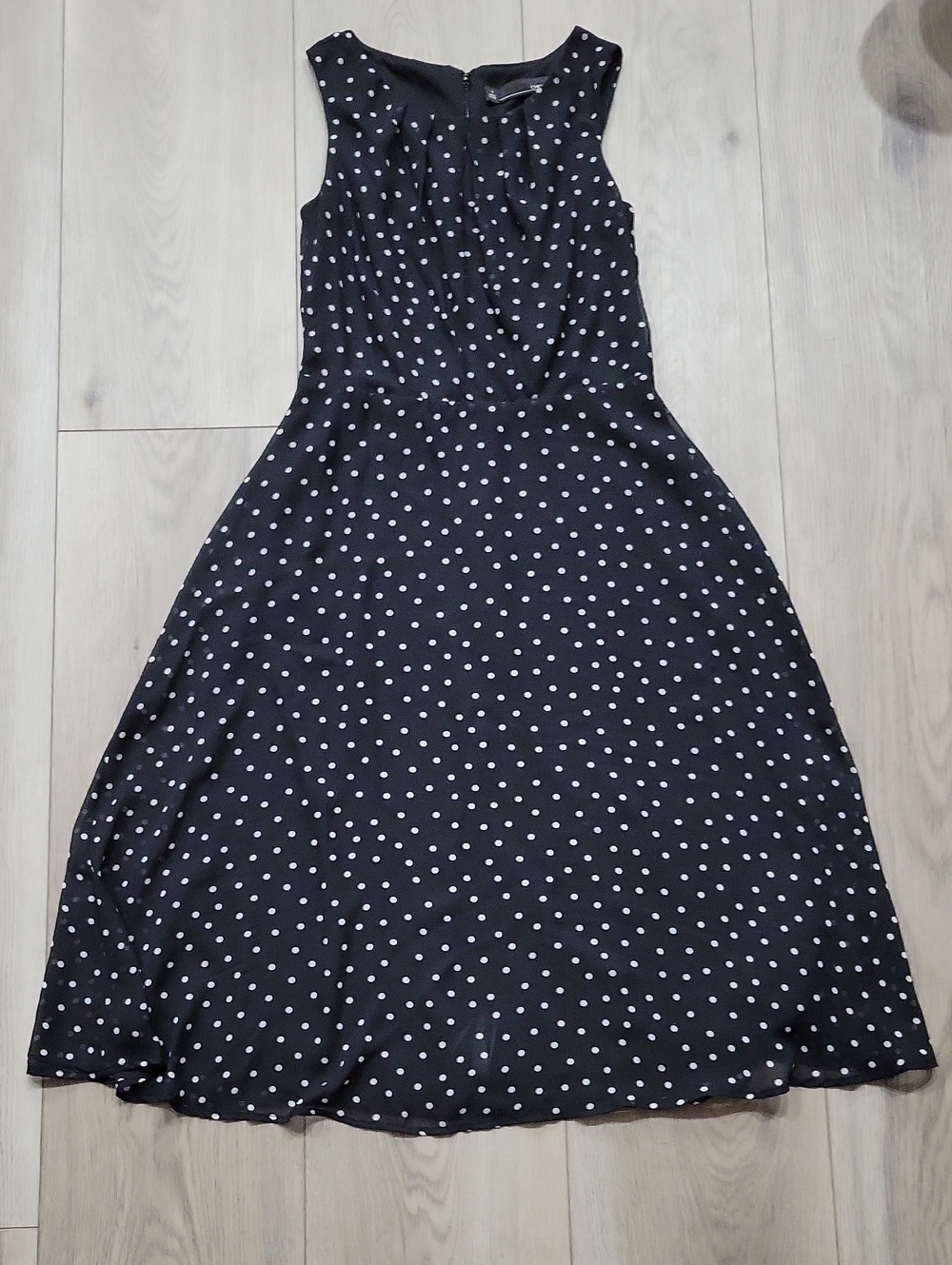 Chetta B Black Midi Dress with White Polka Dots